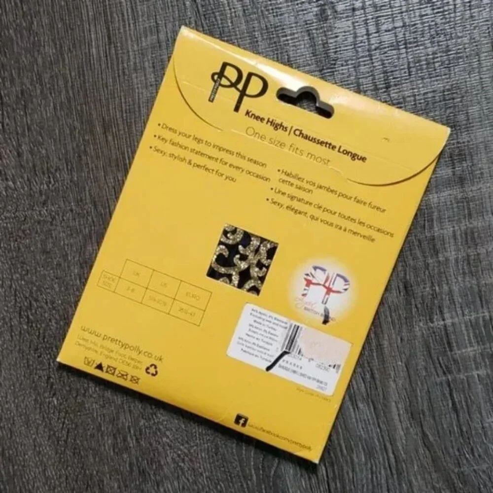 Pretty Polly 'Baroque' gold Embellished Knee Highs